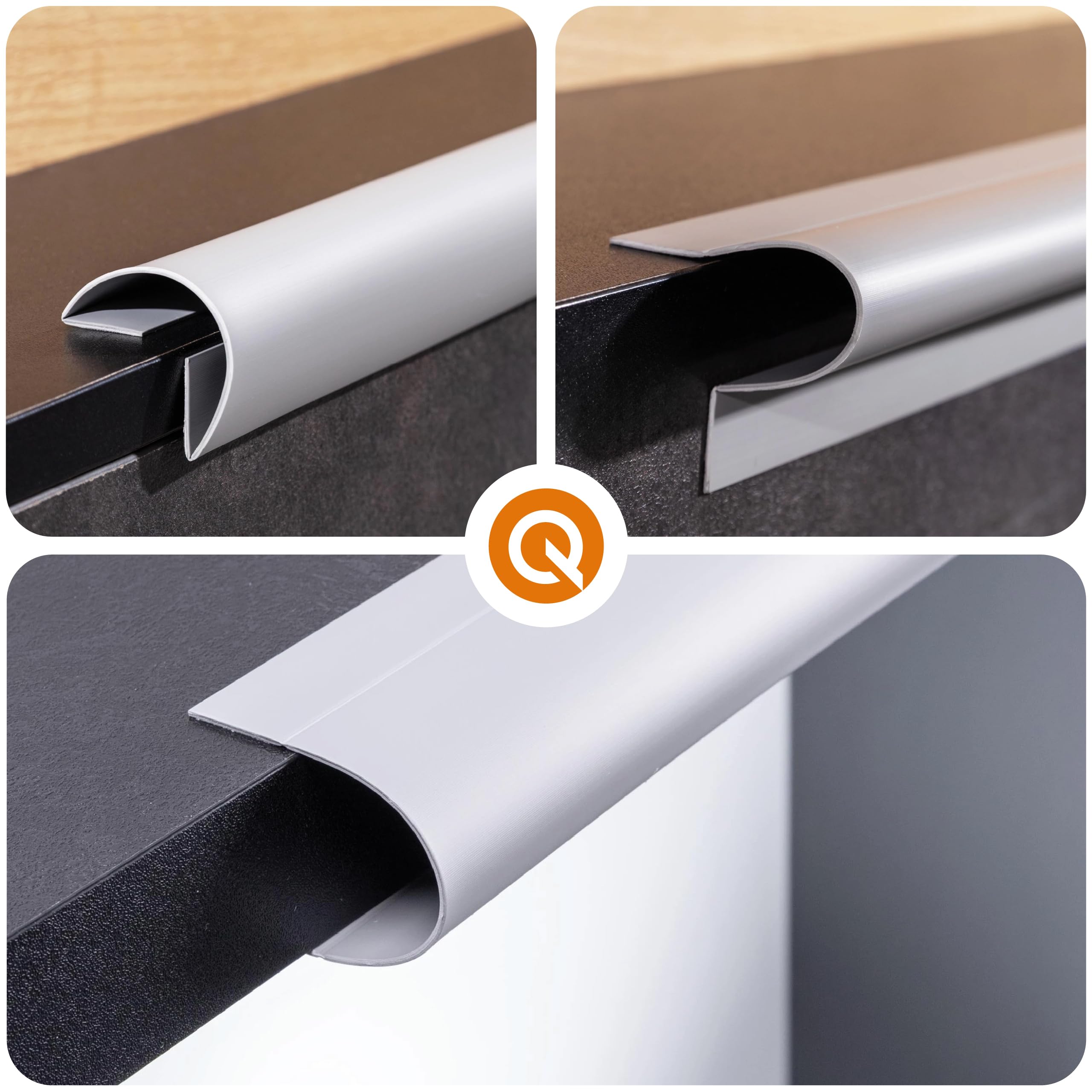 Quest Rodapié Flexible 6 en 1 PVC 95 mm Autoadhesivo - Marrón, 25 m