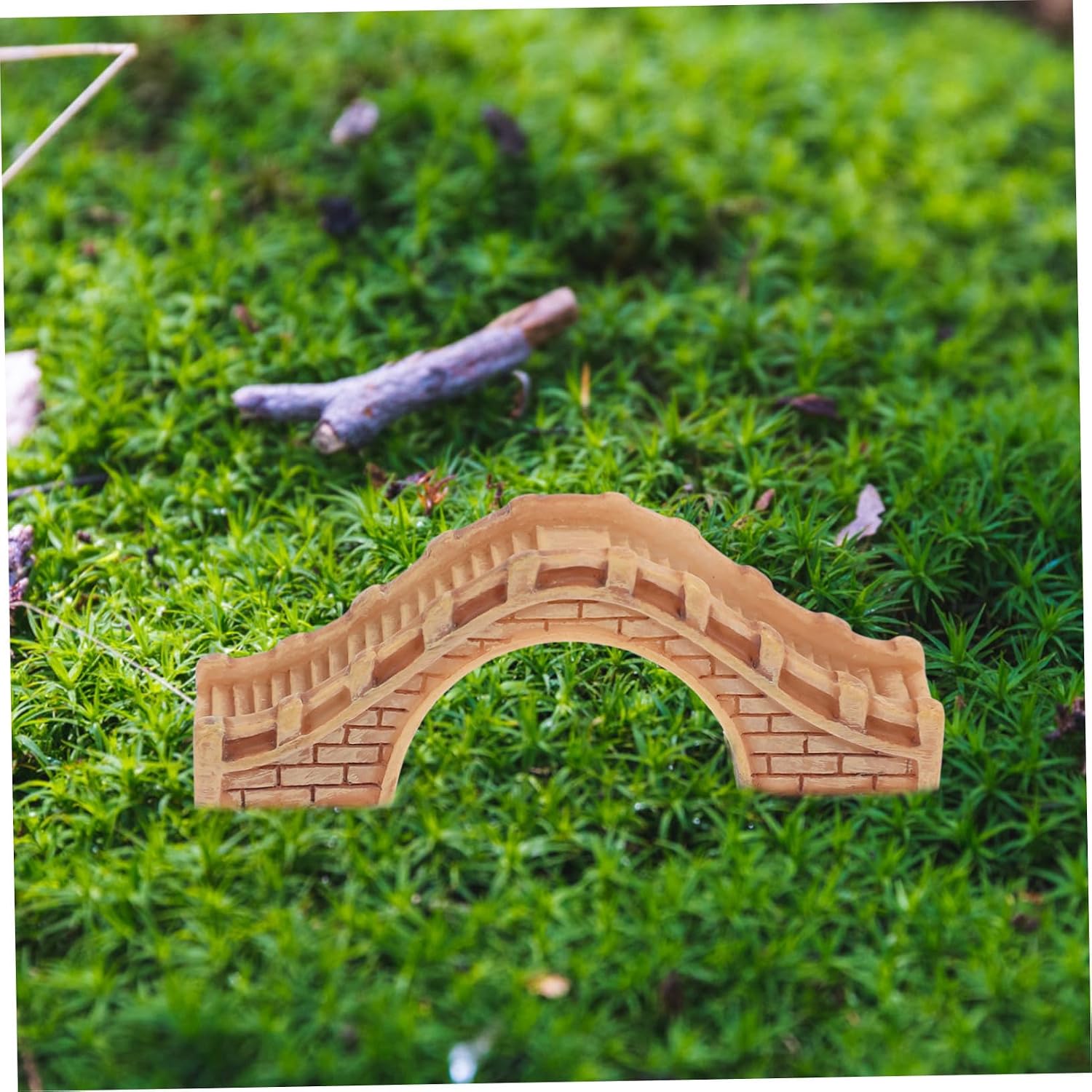 Garneck Mini Arch Bridge Model 2pcs Resin Yellow Decor for Bonsai