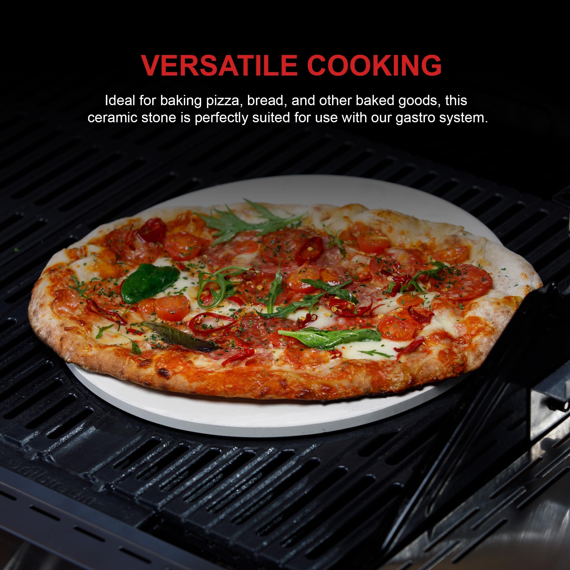 Grillstream Ceramic Pizza Stone, Lightweight, Durable, Heat-Retaining & Easy-to-Clean Versatile Barbecue Accessory - Image 4