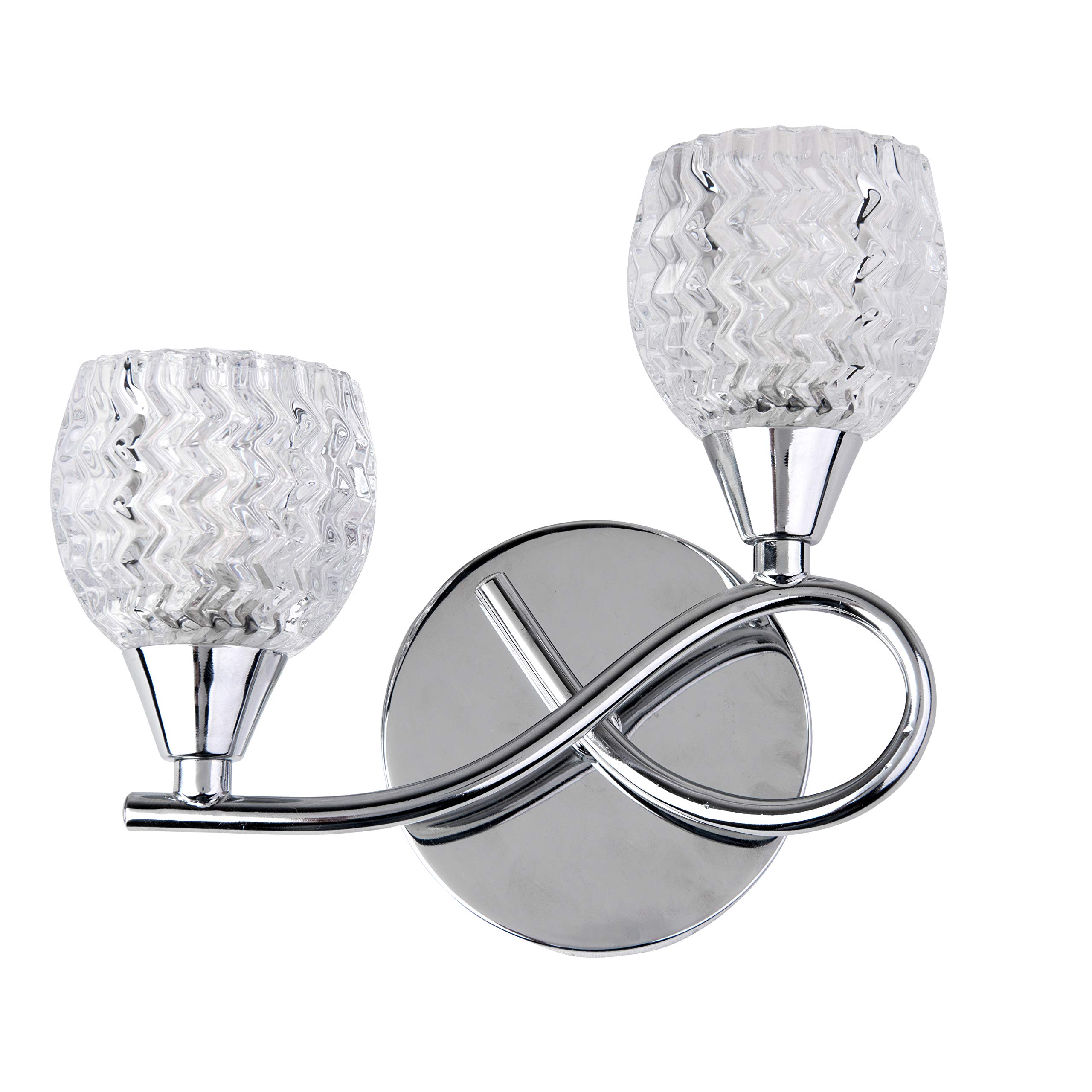 Lighting Supermarket Hendon Silver Chrome Twin/Double Wall Light/Dining Room/Living Room/Bedroom Wall Light