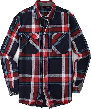 Alex Vando Mens Button Down Shirts Regular Fit Long Sleeve Casual Plaid Flannel Shirt