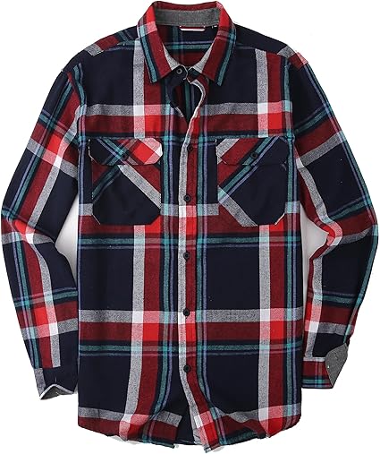 Alex Vando Mens Button Down Shirts Regular Fit Long Sleeve Casual Plaid Flannel Shirt