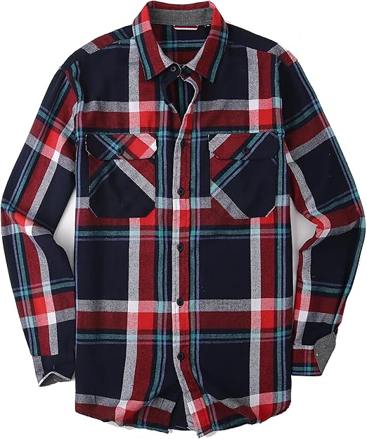 Alex Vando Mens Button Down Shirts Regular Fit Long Sleeve Casual Plaid Flannel Shirt