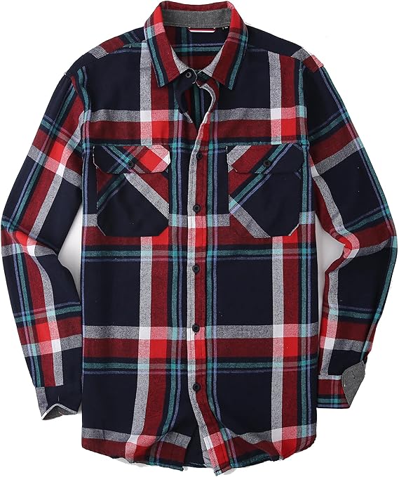 Alex Vando Mens Button Down Shirts Regular Fit Long Sleeve Casual Plaid Flannel Shirt