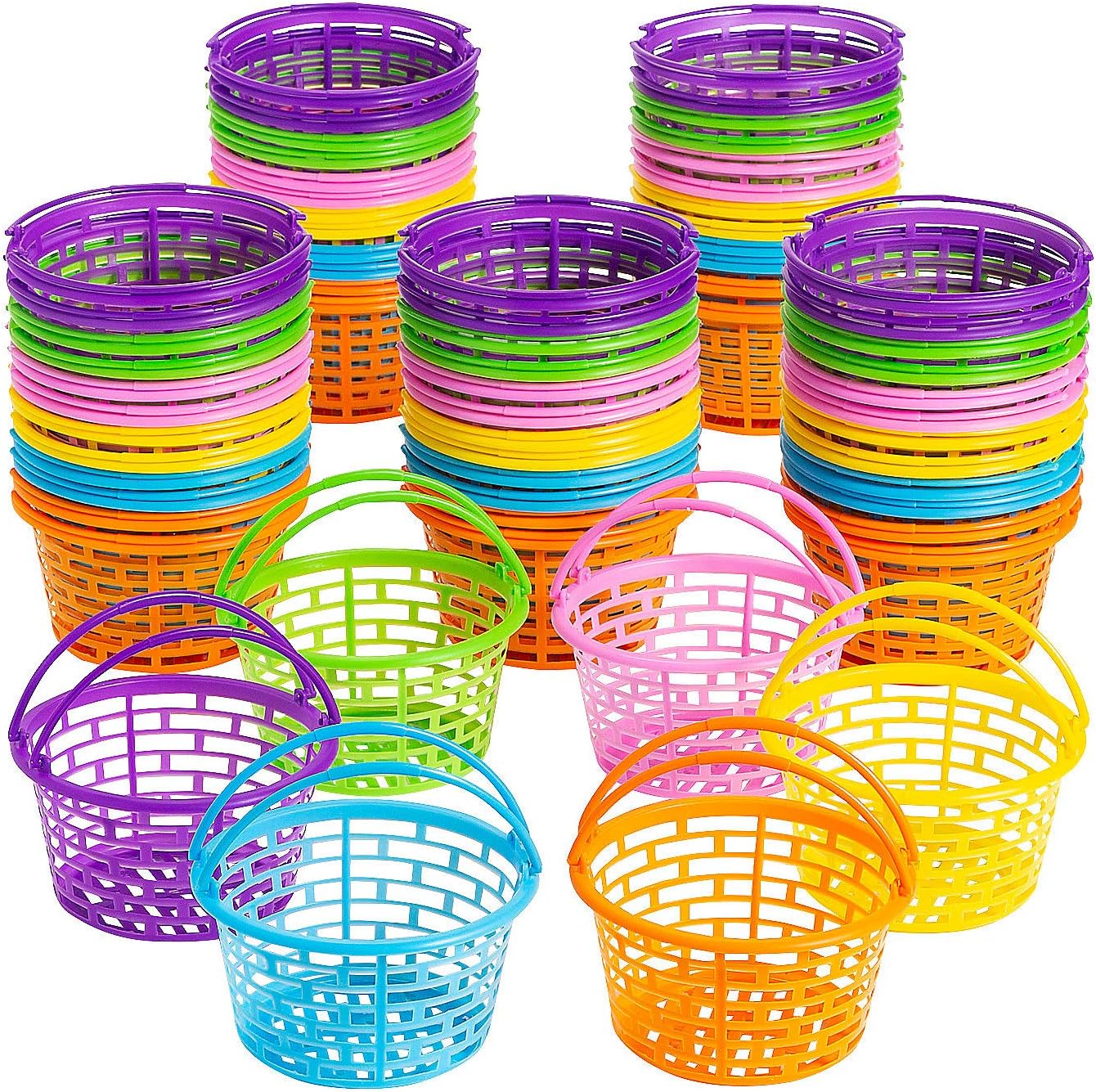 Bulk Plastic Easter Baskets, 72 Round Baskets Easter Egg