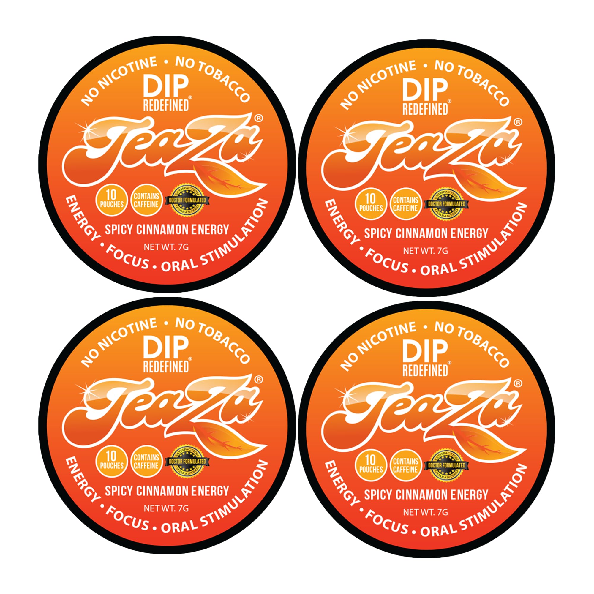 Teaza Herbal Energy Pouch Spicy Cinnamon 4 Pucks - Smokeless Tobacco Replacement