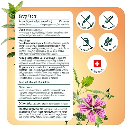 Miniatura 6 de Ricola Hierba Garganta Gotas Miel Hierba - 24 Gotas