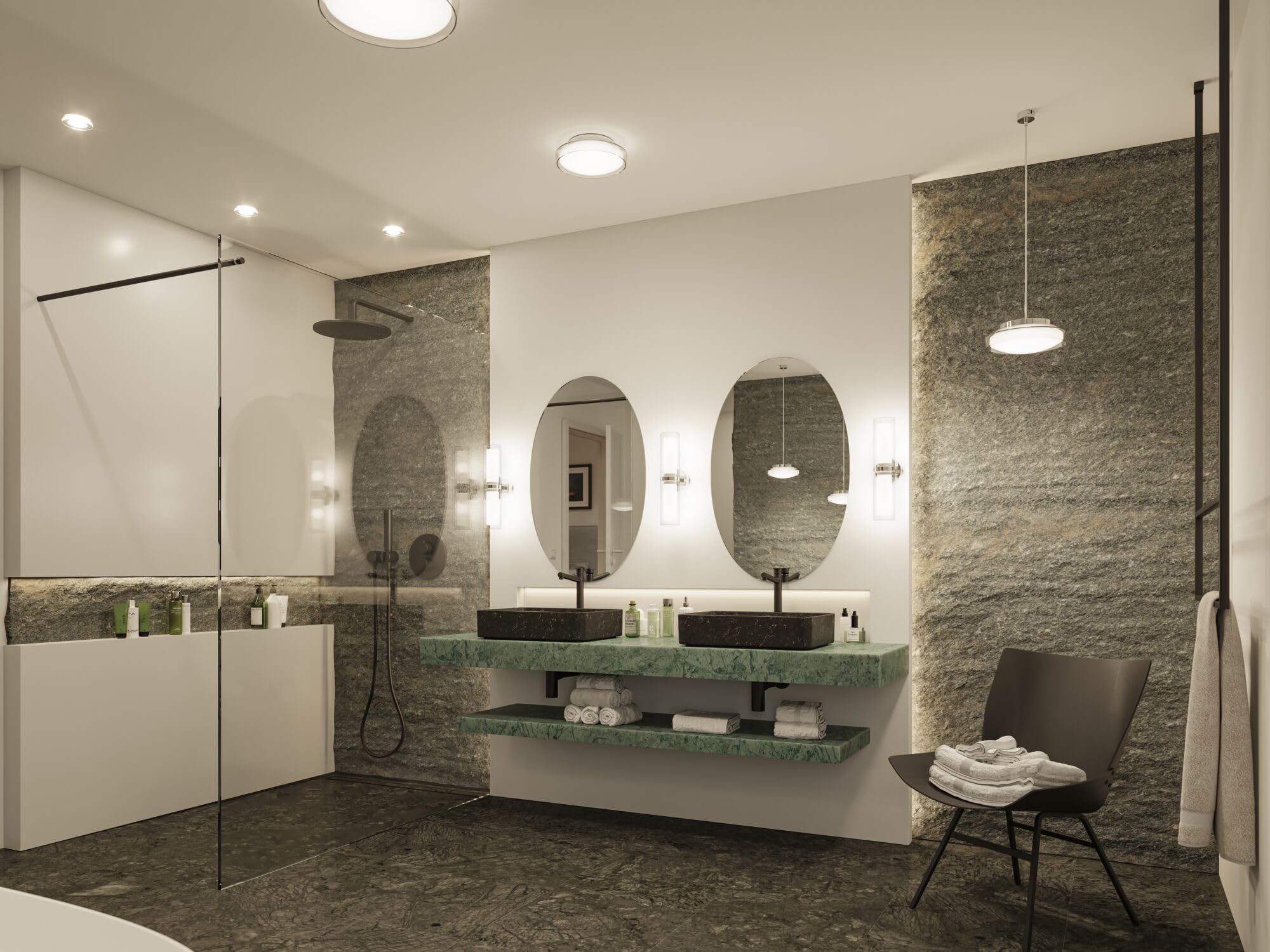 Paulmann 71078 Plafoniera LED Selection Bathroom Luena IP44 3000K 600lm 230V 11,5W vetro, cromo, luce da bagno