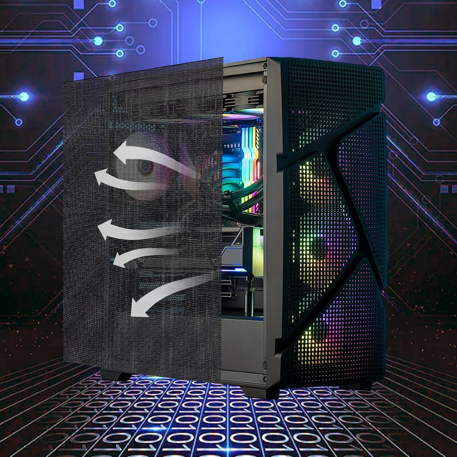 NICENEEDED 1000x300mm DIY PC Case Dust Mesh Filter, PVC Dustproof Dust Filter Cover, PC Mesh Grill with Strip Computer Cooler Fan Dust Filters for Computer PCs Case, Black