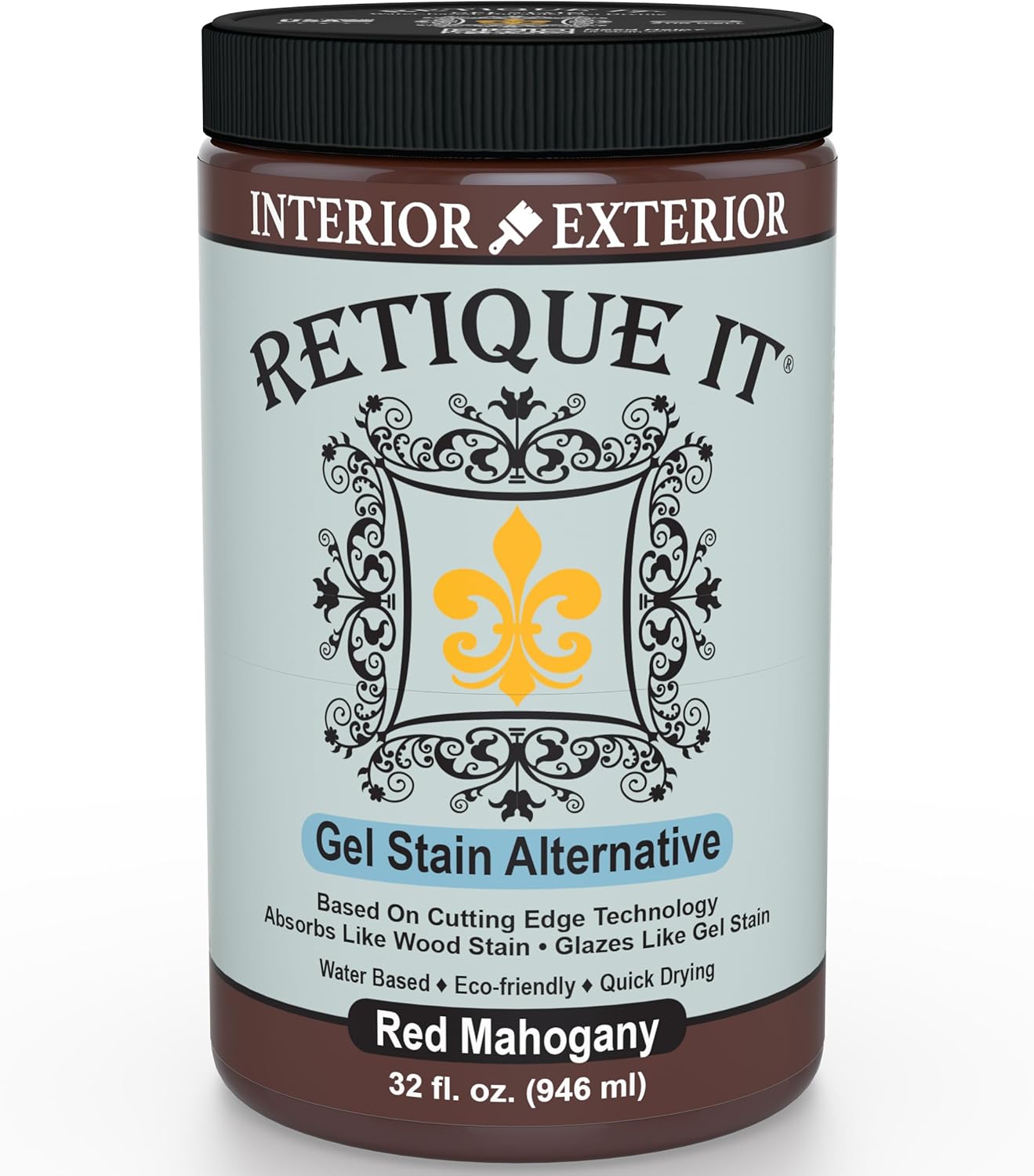 Water-Based Gel Stains by Retique It (32oz Stain, 15 Red Mahogany)