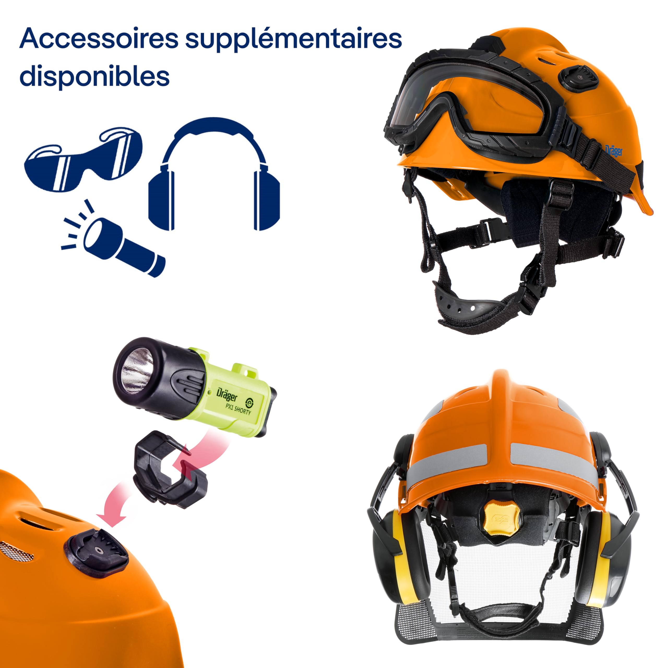 Dräger HPS 3500 Set Premium Casque de sécurité réglable avec Lunettes