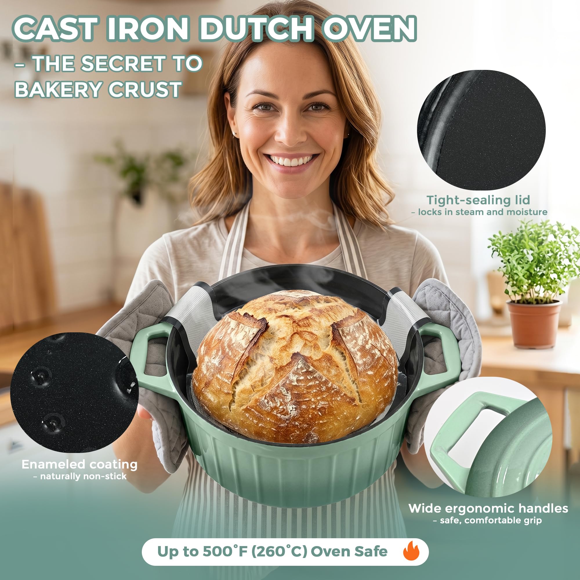 Sauerteig-Starter-Set – Komplettes Brotback-Set mit rundem und ovalem Banneton-Gärkorb, Sauerteigglas, Brotschleifen, Silikonmatte und Teigschabern – Backzubehör als Geschenk für Hobbybäcker