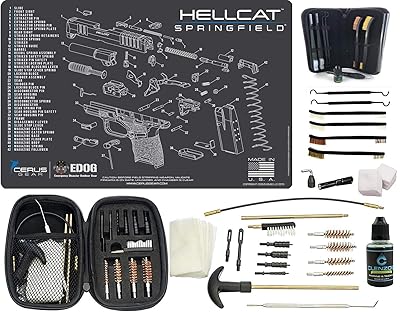 EDOG MAT for Springfield Armory Hellcat (Exploded View) PPistol Cleaning Mat & Range Warrior Handgun Cleaning Kit & E.D.O.G. Tac Pak Cleaning Essentials