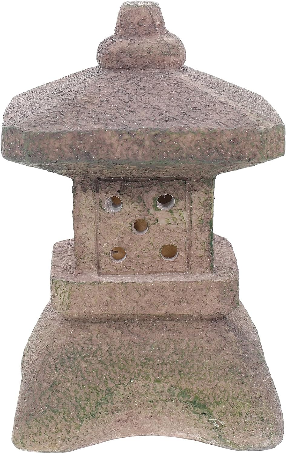 Kisangel Solar Pagoda Lantern Statue Outdoor Solar Light Garden Ornament Landscape Lighting Yard Decor Resin Small Zen Tower Figurine for Patio and Garden