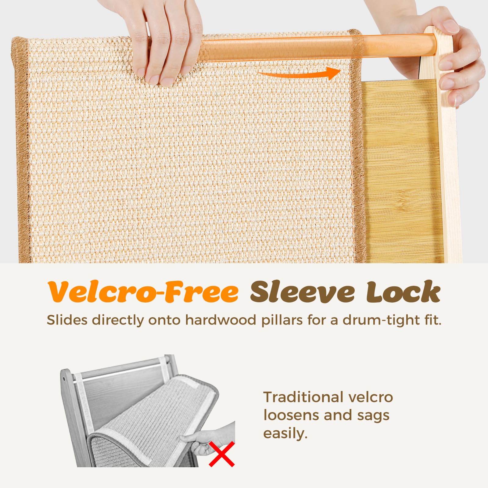Gimars Double Usage Griffoir pour Chat sisal en Forme de L, 62cm Protège-Canapé & d'angle, Rampe de Grattage en Bois Véritable avec Tapis Robuste, Meuble pour Grands Chats d'Intérieur