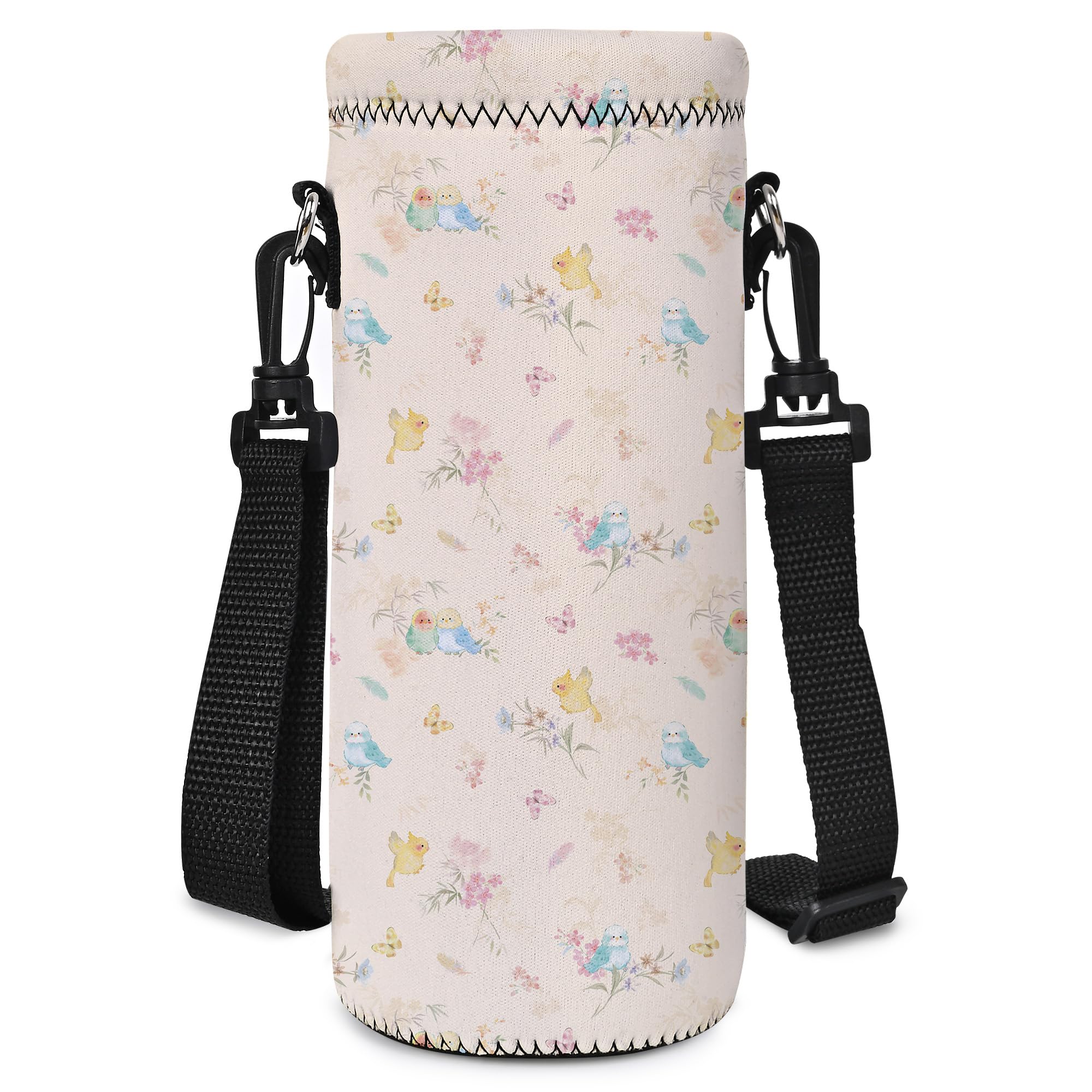 AORTDES Neoprene Water Bottle Carrier Bag with Adjustable Shoulder Strap for Men Women Walking Hiking,Portable Insulated Holder Case for Stainless