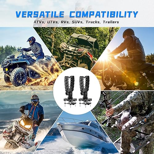 Miniatura 6 de KEMIMOTO Soporte de herramientas para ATV, soporte de herramienta de caza, agarres de arco con correas de goma compatible con bicicleta de caza,