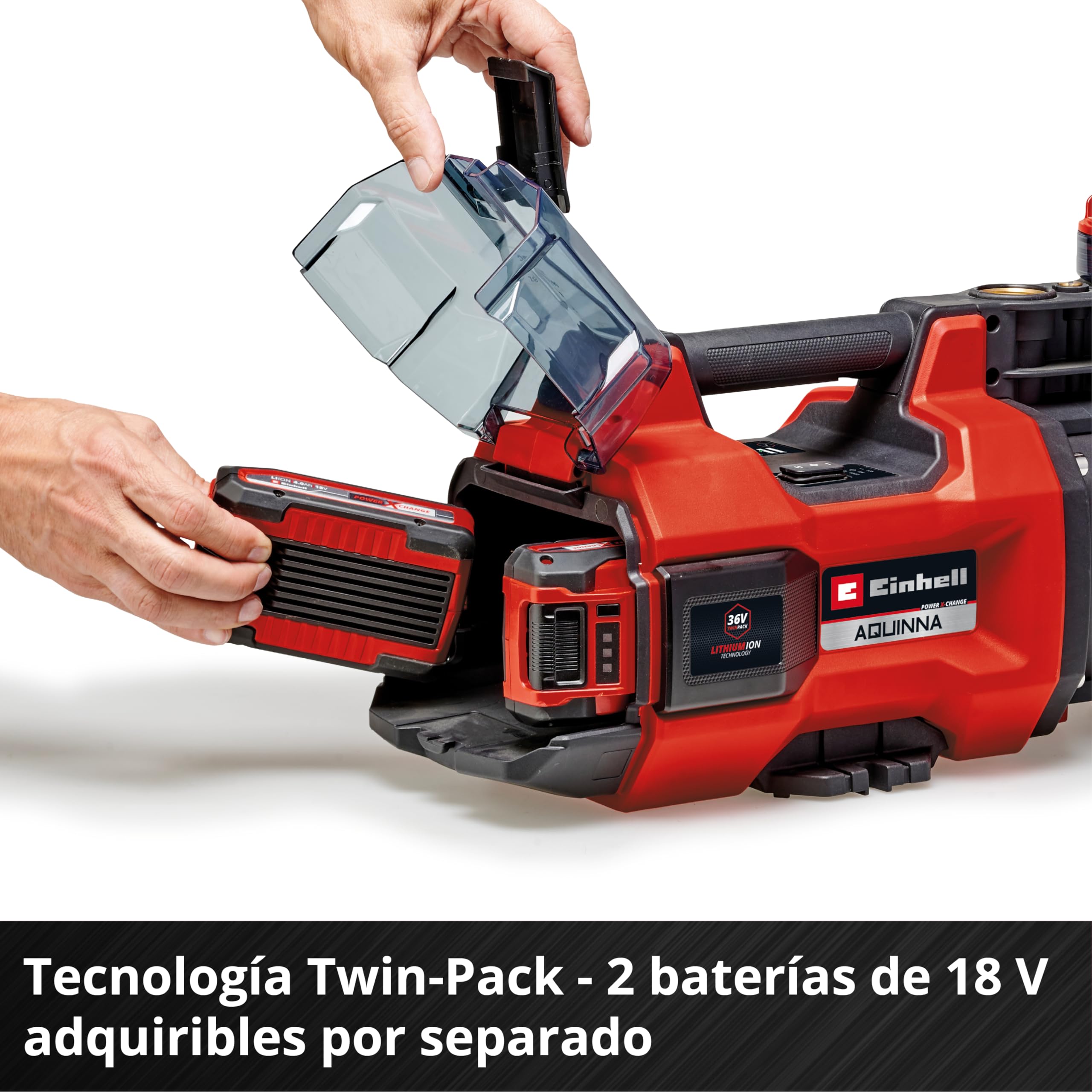 Einhell Bomba de jardín con batería AQUINNA 36/34 Power X-Change (36 V, caudal máx. 3400 l/h, máx. 37 m de altura de impulsión, protección contra heladas y sobrecargas, sin batería)