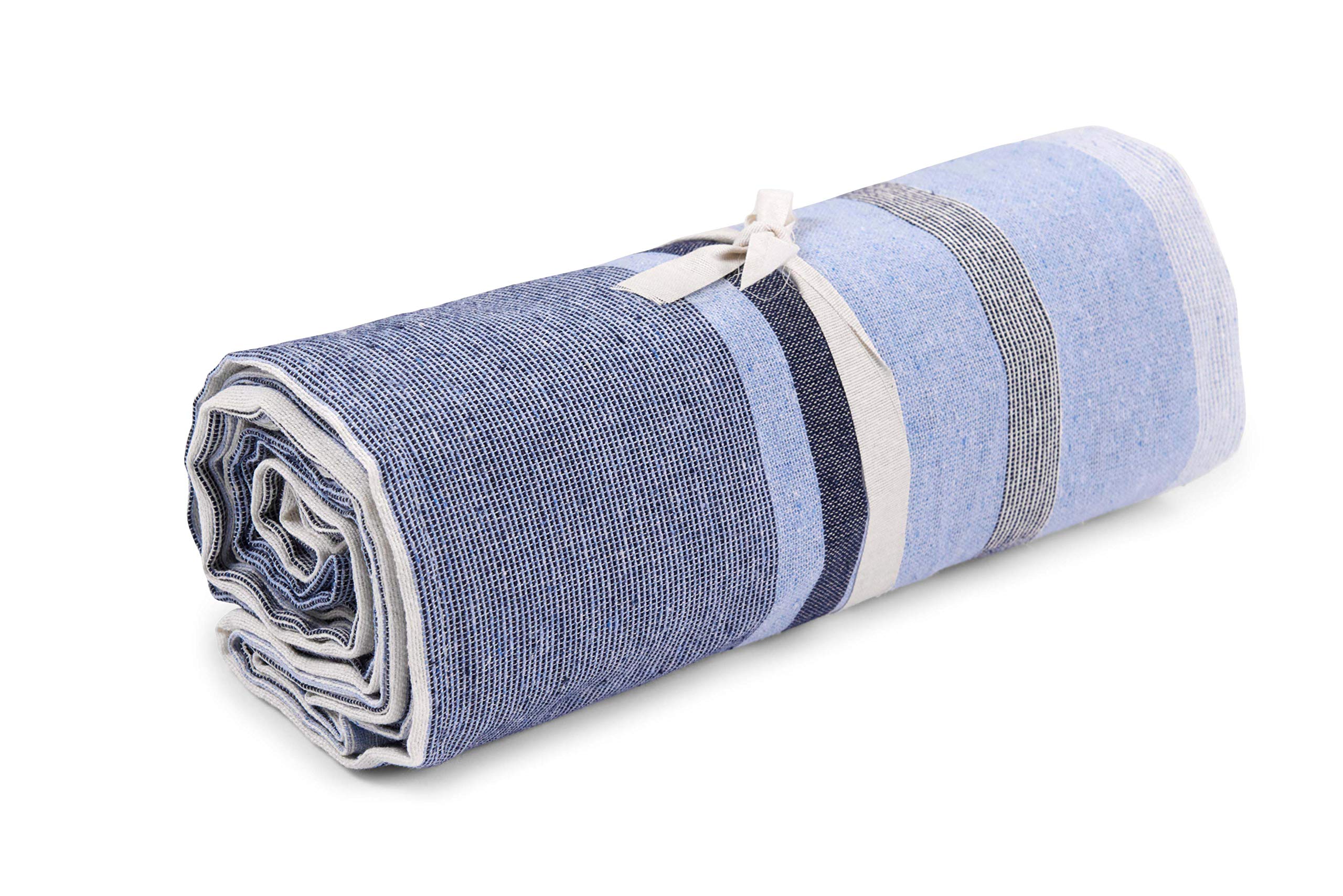 Telo Copridivano In Cotone 260x280 Cm - Made In Italy - Righe Verde - Multiuso Leggero - Foto 6