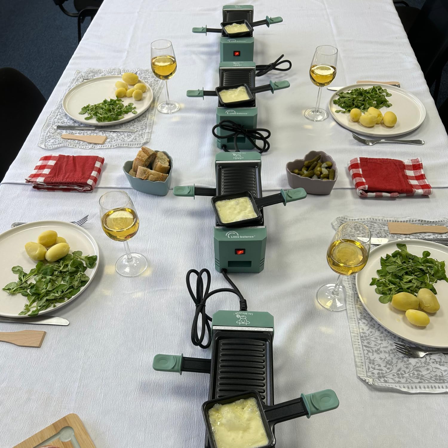 Raclette Little Balance Happy Connect - Pour 1 Ou 2 Personnes - Antiadhésif Sans PFAS - Puissance 320W - Connexion Possible Jusqu'à 4 Appareils