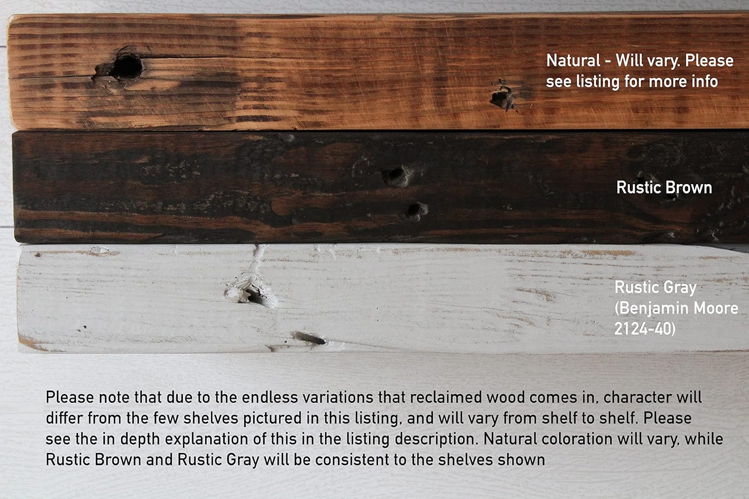 Urban Legacy Reclaimed Barn Joist Deep Floating Shelves | Deep Shelves with Low Profile Shelf Bracket with High Weight Capacity, Set of 2 (36" x 11" x 2.5", Rustic Brown)