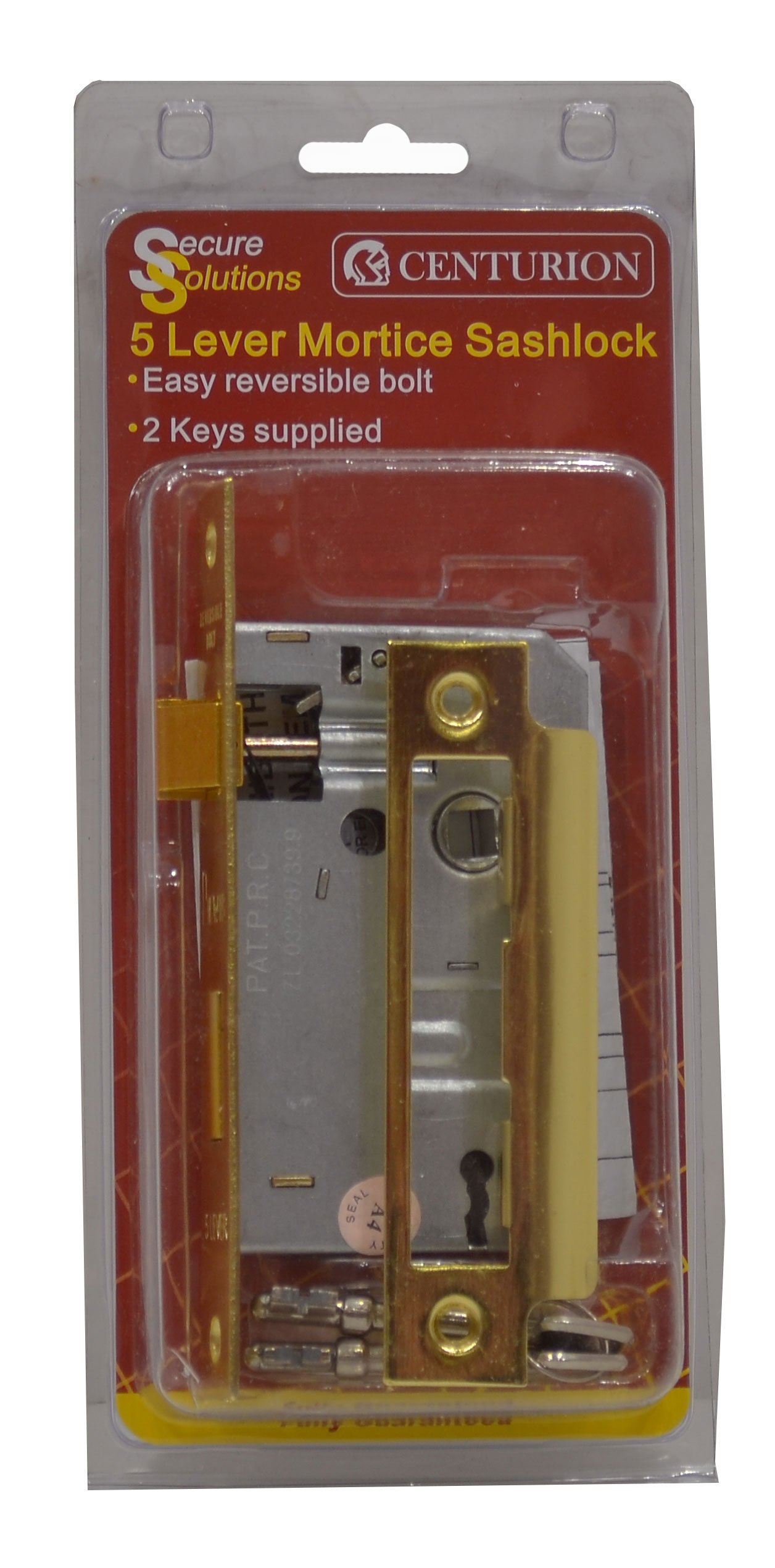 Centurion Able & Handy SP89P 63mm (2 1/2") EB 5 Lever Mortice Sashlock, Various Universal Fire Rated Brass, Metal