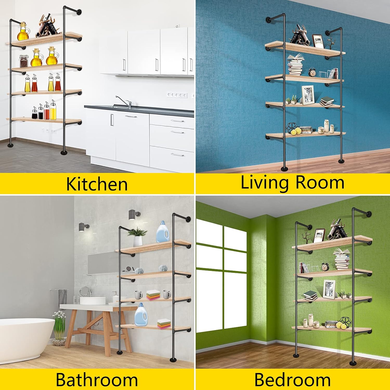 40% Off Discount VEVOR Industrial Pipe Shelves 5-Tier Wall Mount Iron Pipe Shelves 3 PCS Pipe Shelving Vintage Black DIY Pipe Bookshelf Each Holds 44lbs Open Kitchen Shelving for Bedroom & Living Room W/Accessories One-Day Sale: Up to 70% Off VEVOR Industrial Pipe Shelves 5-Tier Wall Mount Iron Pipe Shelves 3 PCS Pipe Shelving Vintage Black DIY Pipe Bookshelf Each Holds 44lbs Open Kitchen Shelving for Bedroom & Living Room W/Accessories