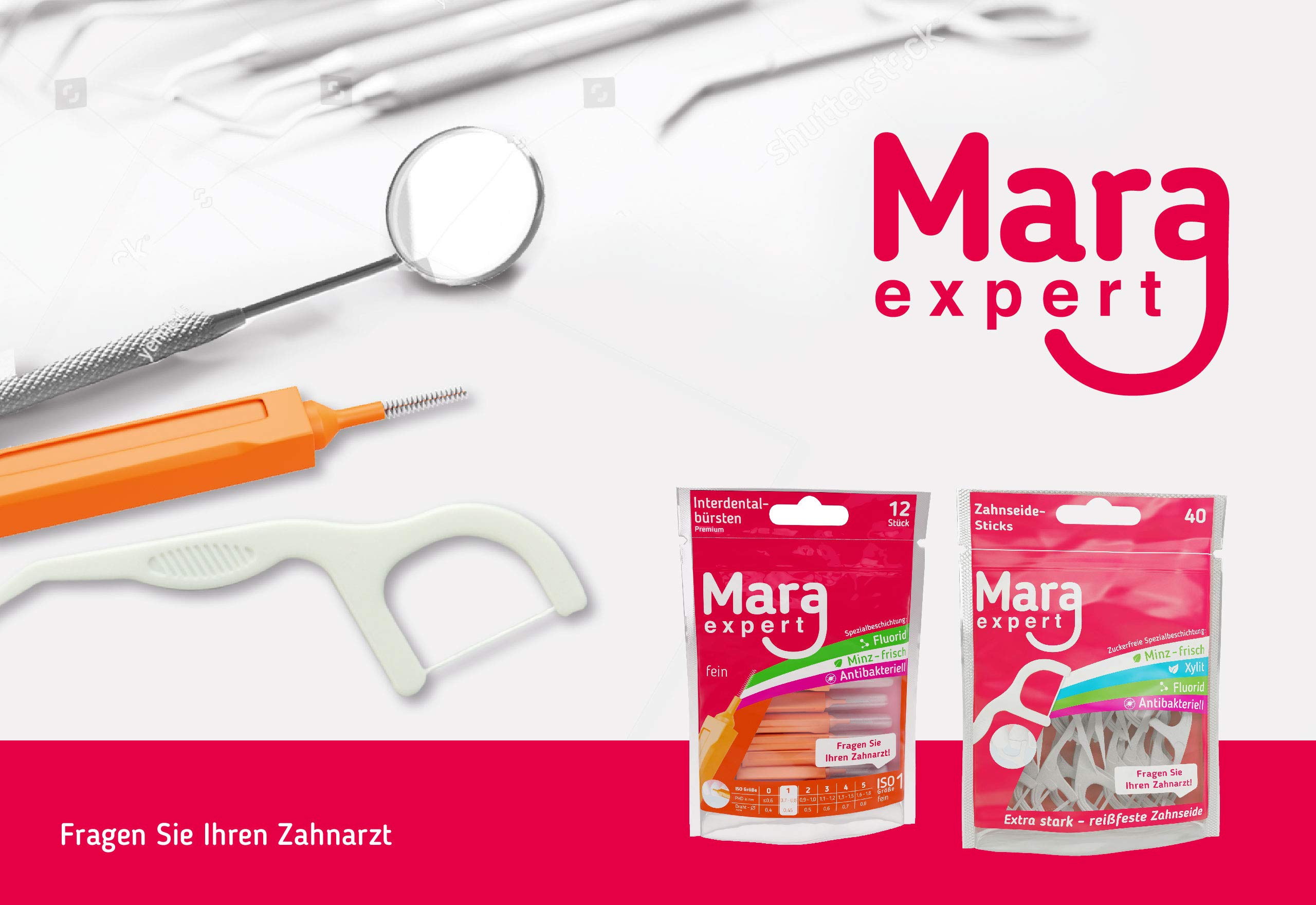 MARA EXPERT szczotki międzyzębowe żółte | 0,7 mm ISO 4 średnia szerokość | 6 x 14 (= 84) szczoteczki międzyzębowe | idealne do stałych aparatów ortodontycznych | z fluorem, chlorheksydyną i powłoką