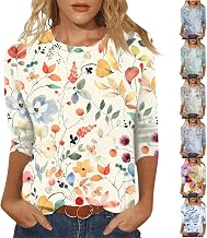 uxxnjfg Basic T-shirts Women Cotton T-shirts Long Sleeve Women Printed Summer T Shirts T-Shirts Round Neck Blouses