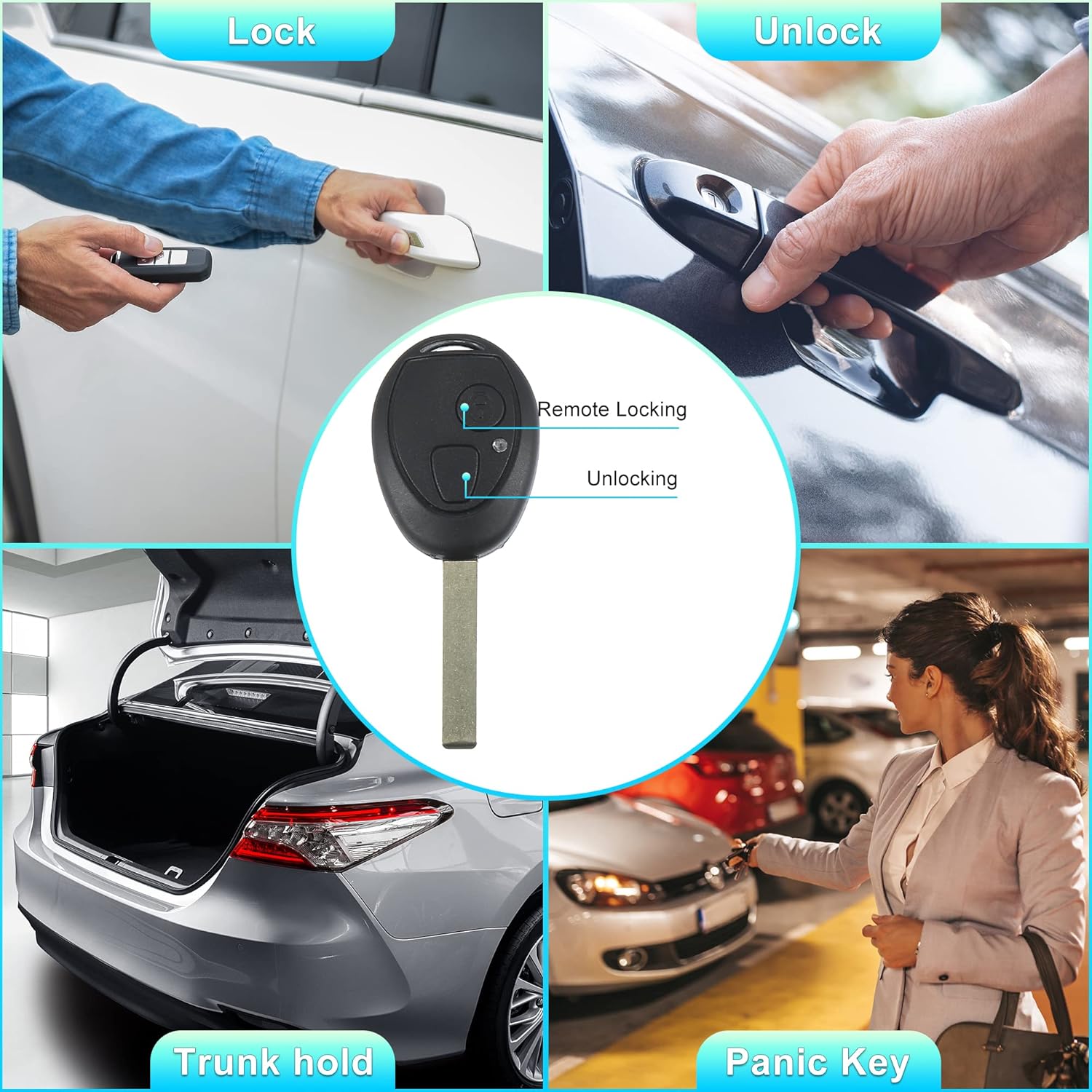 X AUTOHAUX 315MHz PCF7931AS Replacement Smart Proximity Keyless Entry Remote Key Fob for Mini Cooper 2002-2005 for Mini ZT 2001-2005 for Rover 75 1998-2005 2 Buttons