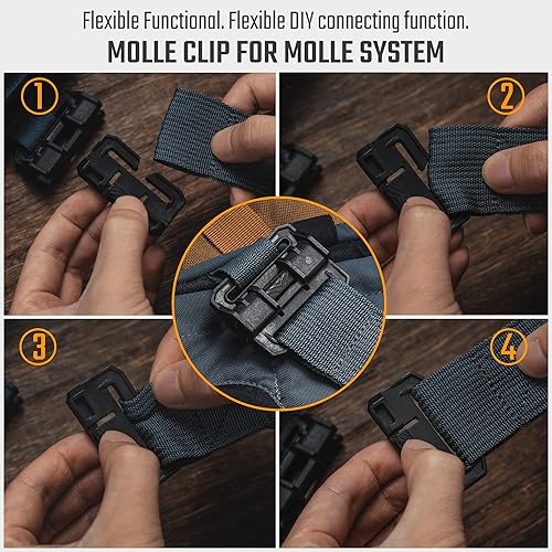 Miniatura 3 de TACTICAL_GEEK TGCodeG5 Hebillas de liberación rápida sin coser, paquete de 2 hebillas duraderas de nailon PA66 para correas de 1.4 pulgadas1.496 in,