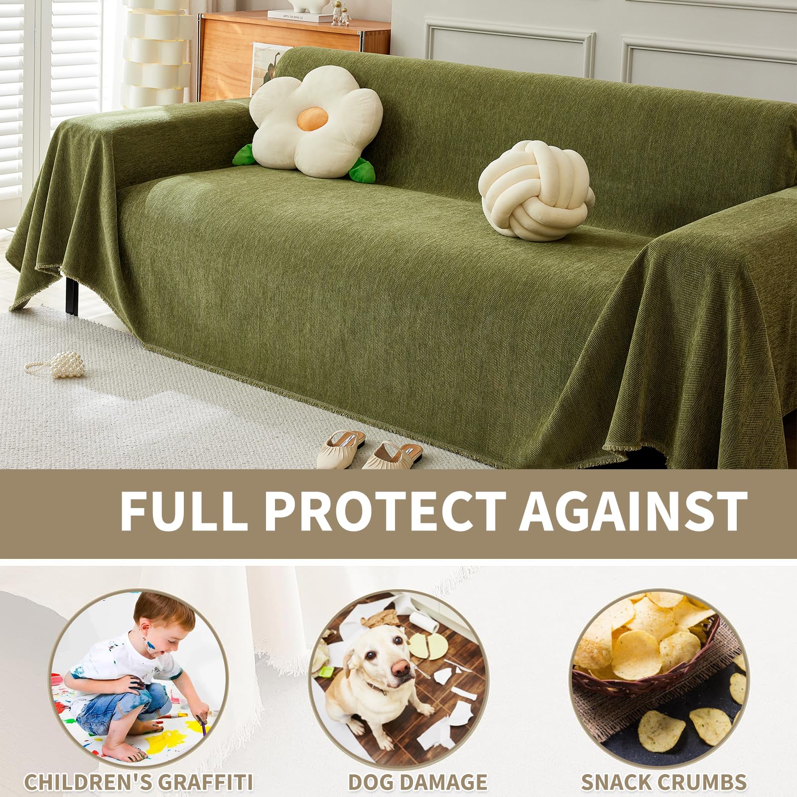 Telo Arredo VanderHOME Coperta Per Divano In Ciniglia, Copridivano