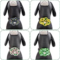 Vista 4 de 12 piezas de collar para perros pequeños, flores y lazos para el día de San Patricio, perrito, gato, gatito, conejo, accesorios de aseo