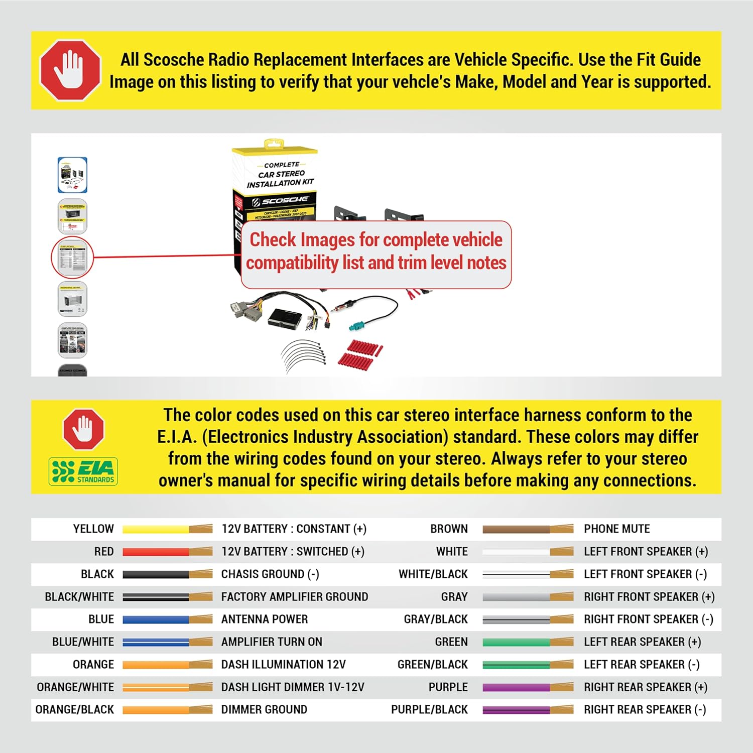 Scosche CR0714DDCS Double DIN Radio Install Dash Kit Compatible with Select 2007-19 Chrysler, Dodge or Jeep Vehicles - Complete Car Stereo Installation Kit - See Fit Guide in Images to Verify Vehicle