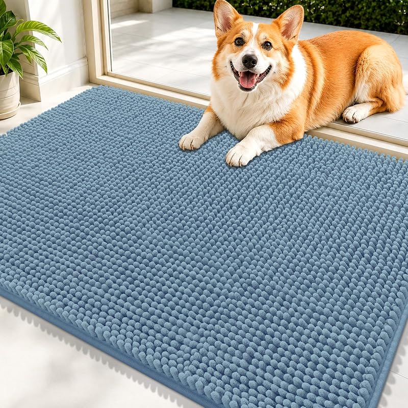 Tapete para Cães de Chenille Absorvente com Base TPR Texturizada Grandaily 81,28 x 50,8 cm