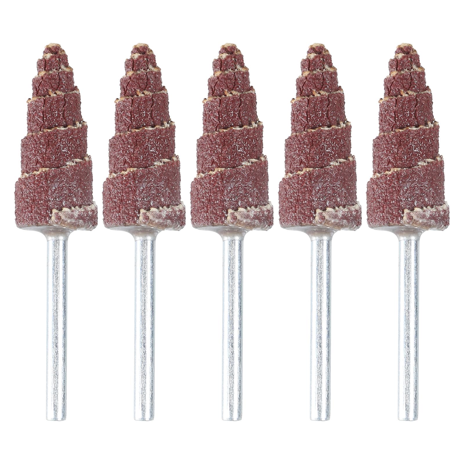 Crffz 3X12mm 5Pcs Cone Shape Abrasive Sandpaper Deburring Flap Wheel Head For Grinding Polishing Deeply Holes In Various Materials Sanding Wheel