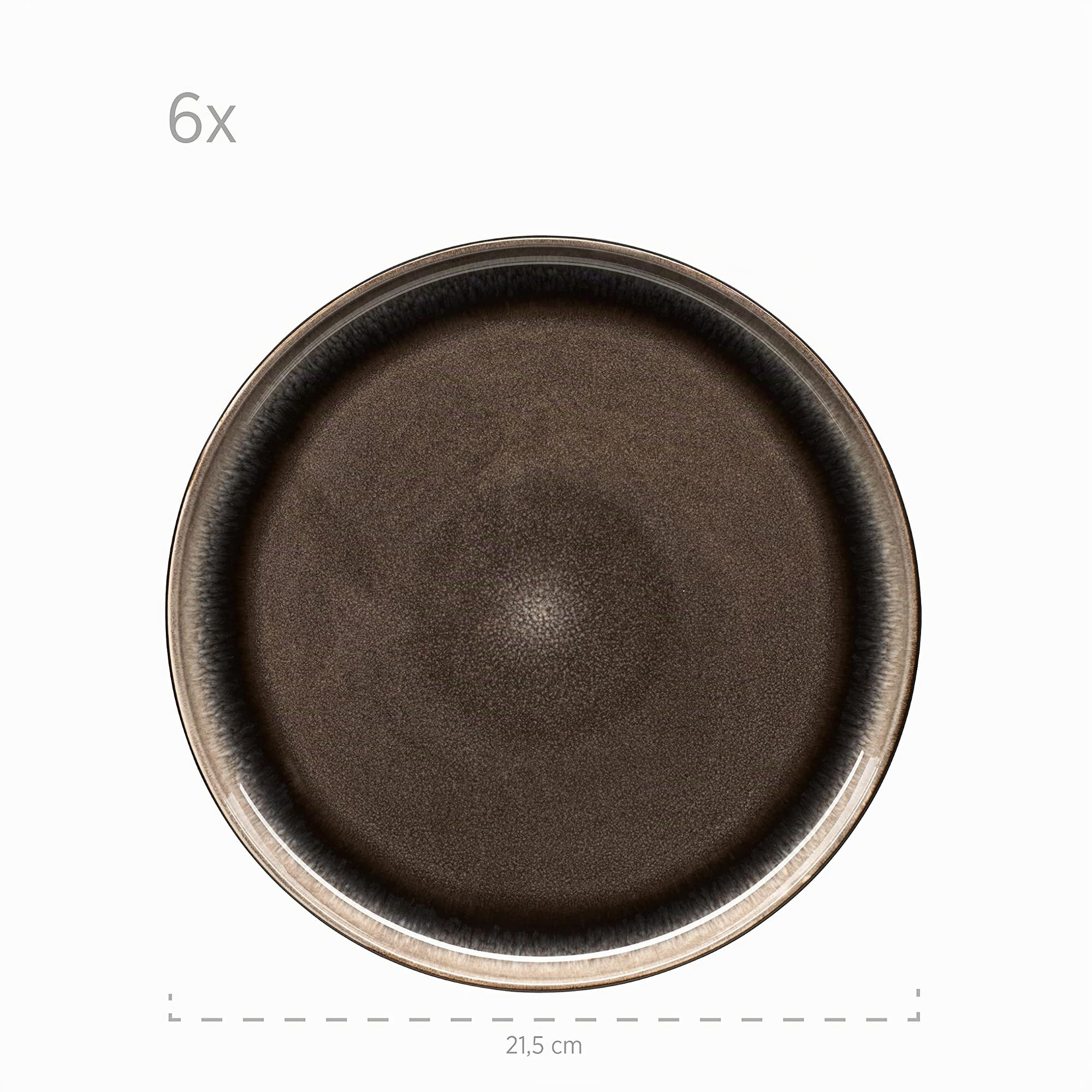 MÄSER 934020 Serie Niara - Vajilla moderna para 6 personas en emocionante aspecto vintage, vajilla de desayuno de 18 piezas de cerámica en gris y negro, gres