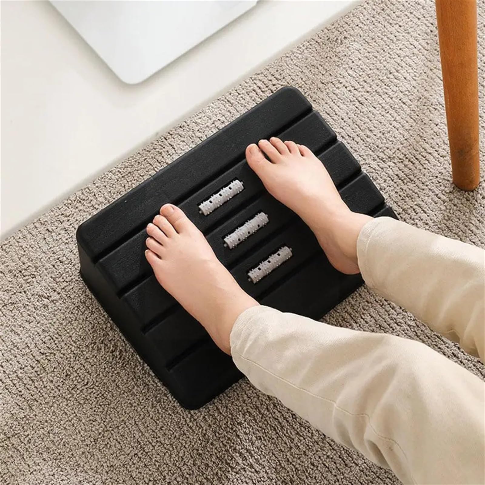 Reposapiés de oficina para debajo del escritorio, Oficina debajo del escritorio Reposapiés Ajuste de altura Multicolor(White)