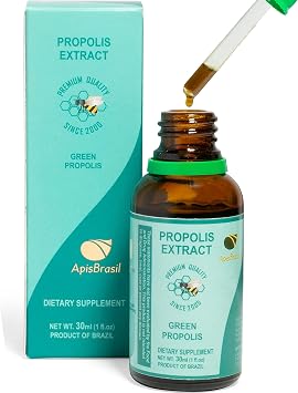 Brazilian Green Bee Propolis Liquid Extract 30ml - Natural Immune Support - Antioxidant - Pack of 1