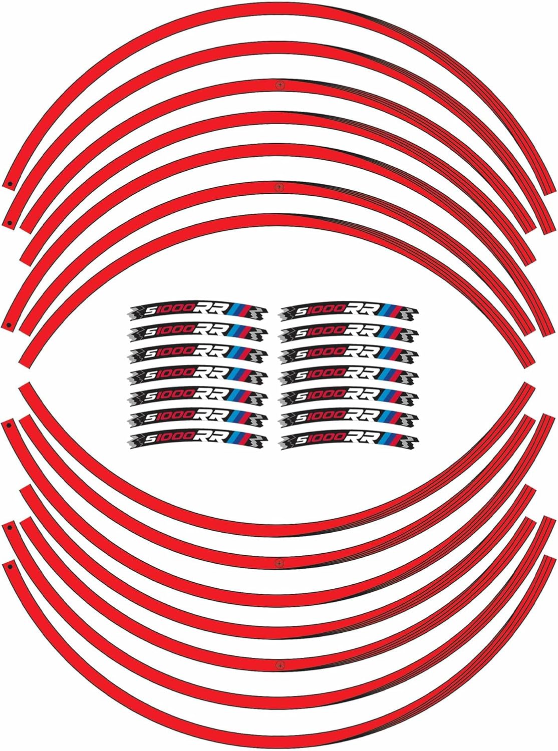 labelbike - Stickers Stripes Motorcycle Rims Wheels 17 Tuning Protection Kit Compatible with BMW S1000 RR