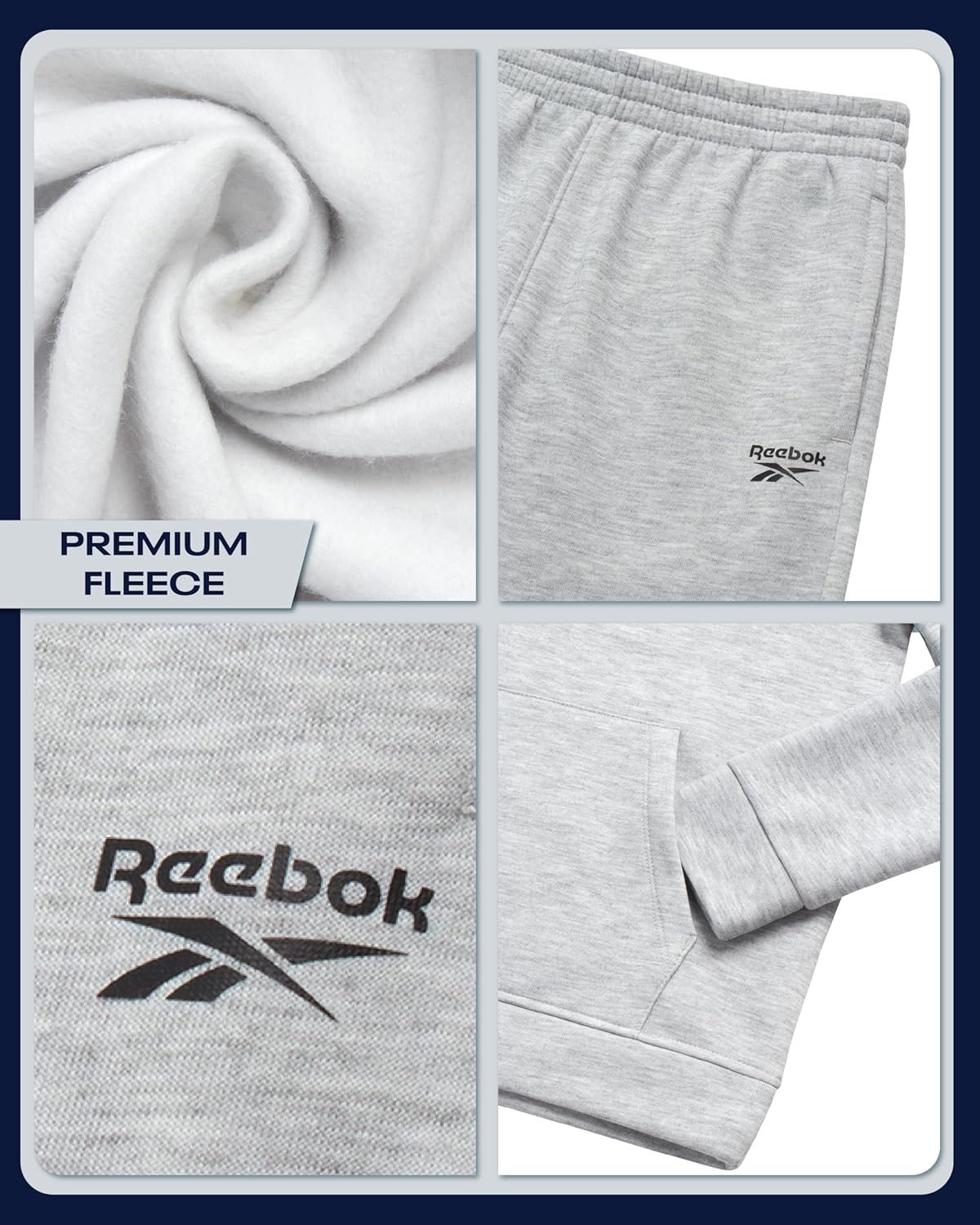 Reebok Boys Sweatsuit Set - 2 Piece Athletic Joggers Set with Fleece Pullover Hoodie Sweatshirt and Active Boys Sweatpants - Image 3