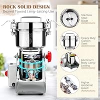 Vista 4 de 800G Electric Grain Grinder Mill, 2000W Swing-Type 304 Dry Cereals Pulverizer Makes Dry Goods, Spices, Coffee, Pepper, Etc., Commercial 110V