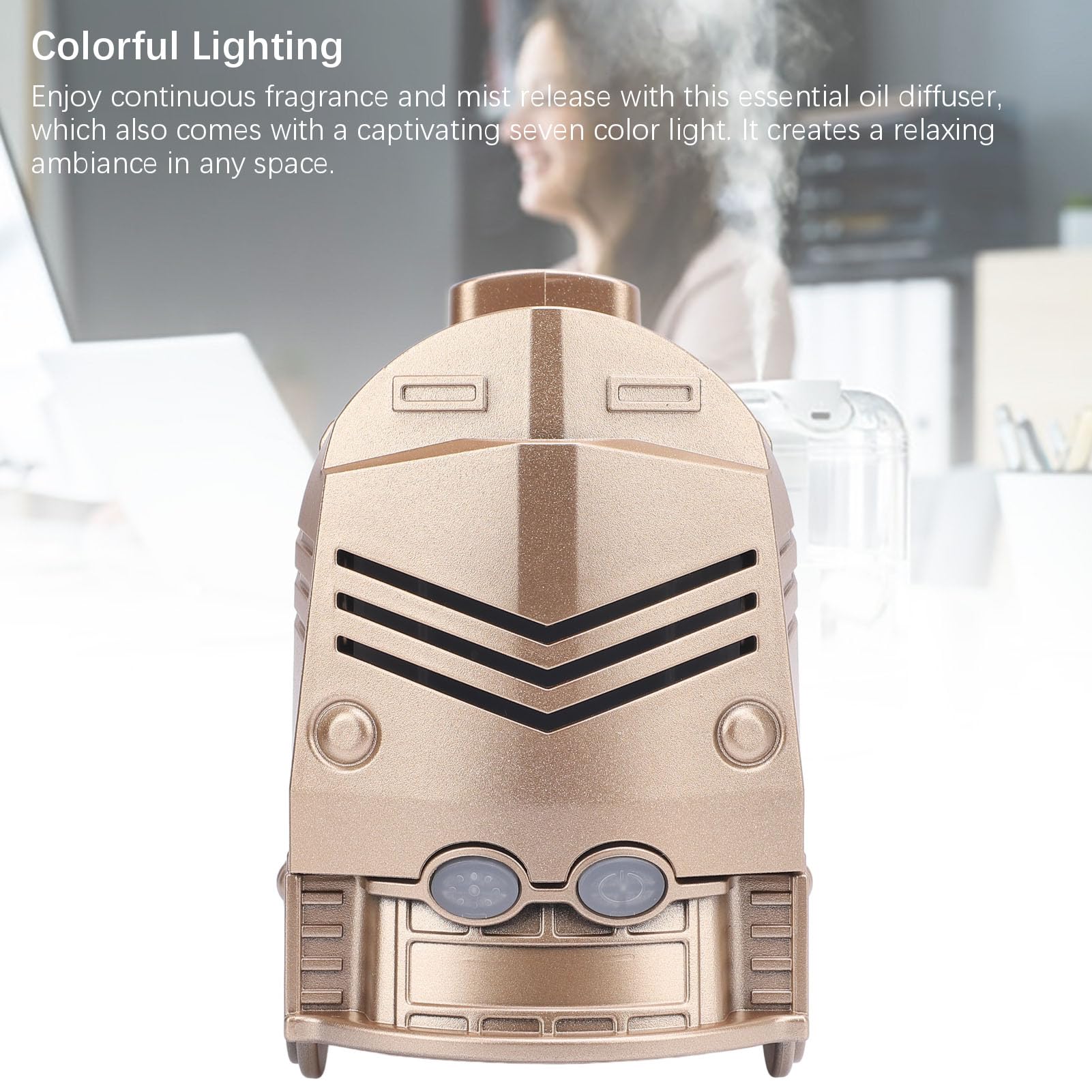 Srliya Umidificatore retrò con Diffusore di Oli Essenziali con Luce Colorata per Ufficio in Camera da Letto (Stile 3)