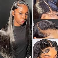 Vista 37 de SENSAIRUITE Pelucas de cabello humano con encaje frontal, prearrancadas, sin pegamento, encaje ancho, densidad 180, pelucas de cabello humano de 13