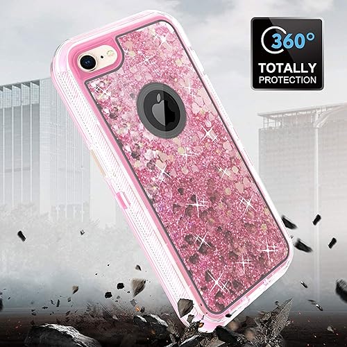 Miniatura 8 de Asuwish Funda de teléfono para iPhone 66s78SE 2020 2022 con protector de pantalla brillante líquido con purpurina transparente híbrida cubierta