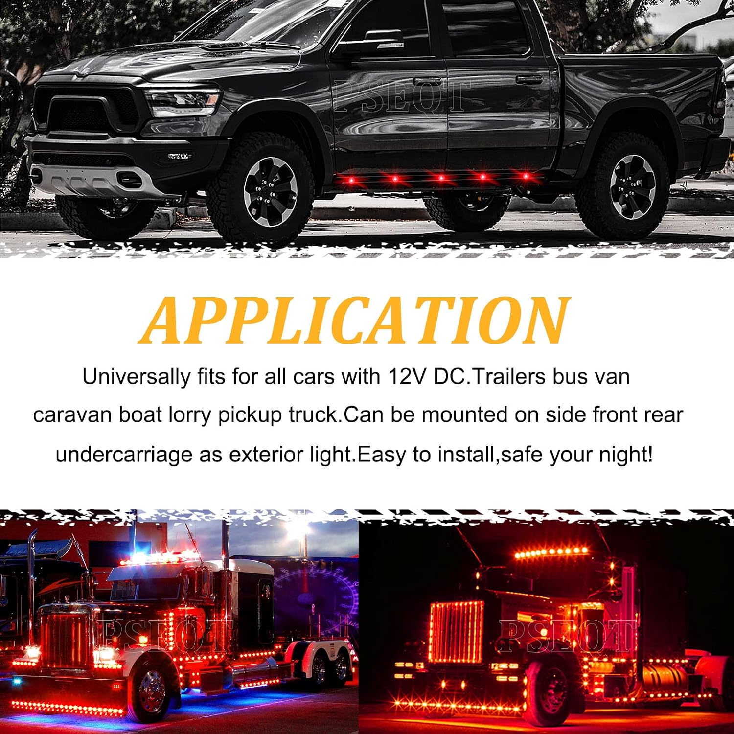 PSEQT 3/4" Round LED Clearance Lights Side Front Rear Marker Lights Bullet Brake Turn Stop Reverse Tail Lights 12V for Pickup Trailer Truck Car Bus RV (20Pcs Red)