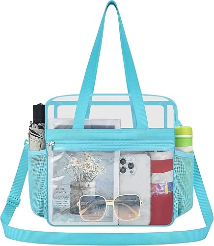 Vista 122 de Oraben Bolsa transparente transparente aprobada para estadios de 12 x 6 x 12 pulgadas, bolsa de estadio para trabajo, juegos deportivos, gimnasio