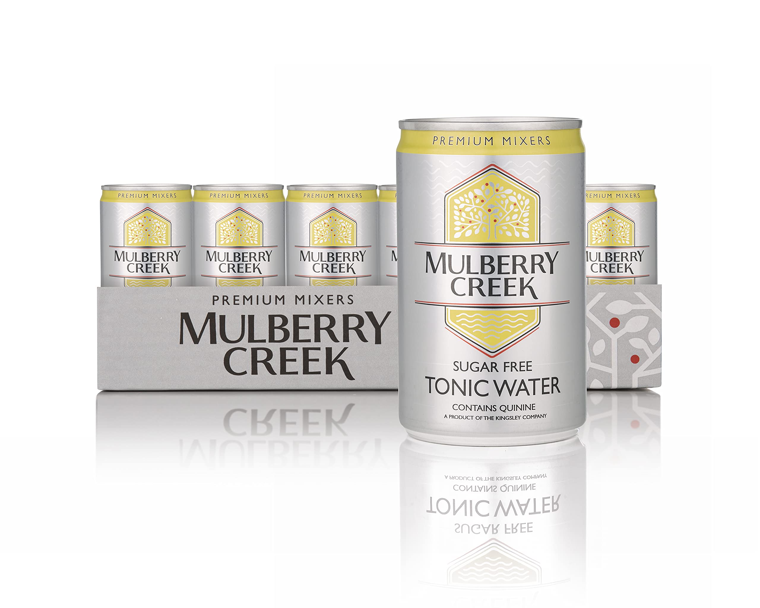 Mulberry CreekSugar Free Tonic Water, Contains Quinine, Premium Quality, Great for Cocktails & Paired with Gin or Vodka, Low Calories & Sodium, Fully Recyclable 24 x 150ml Cans
