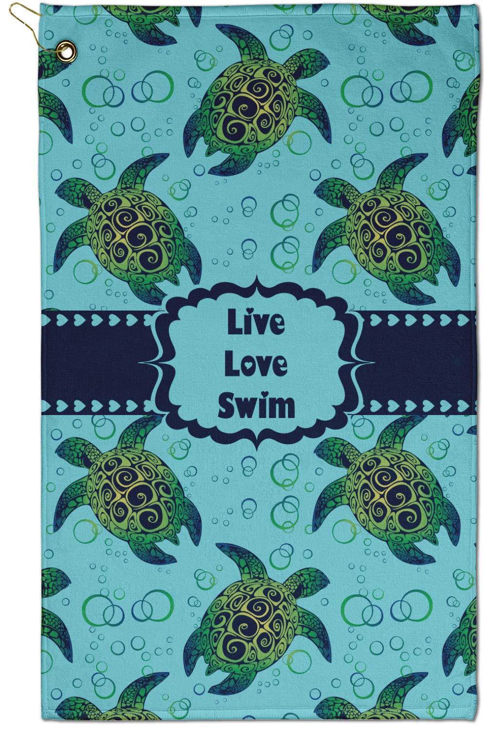 RNK Shops Sea Turtles Golf Towel - Poly-Cotton Blend - Small