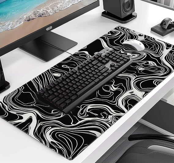 Marble Patterned XL Gaming Mouse Pad, Suitable for Office and Study Mouse Pads